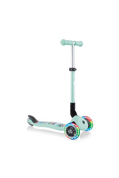 Globber Junior Fantasy Foldable Lighted Scooter - Mint