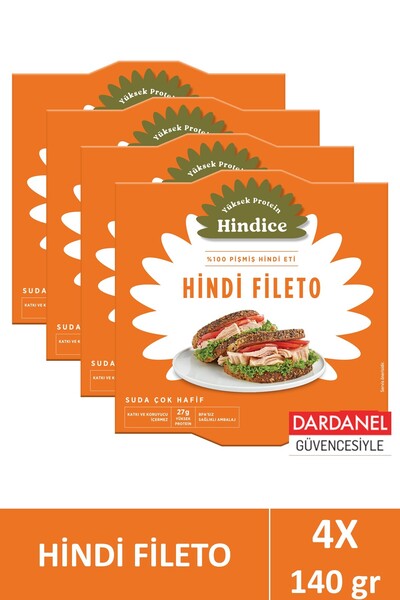 Dardanel Hindice Aç Ye Hazır Yemek Hindi Fileto Suda 140 gr x4 Adet
