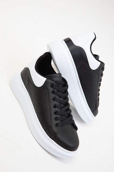 SOHO Black-White Patent Leather Women's Sneaker 19845