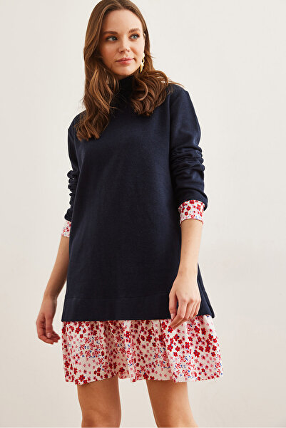 Olalook Dámské šaty Navy Red Thessaloniki - Elb- 19000965