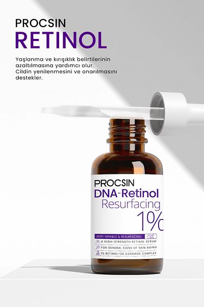 PROCSIN Hydro Solution - 1% Retinol and Ceramide Intensive Anti-Wrinkle, Renewing Serum 30ml X3