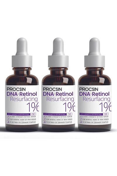 PROCSIN Hydro Solution - 1% Retinol and Ceramide Intensive Anti-Wrinkle, Renewing Serum 30ml X3