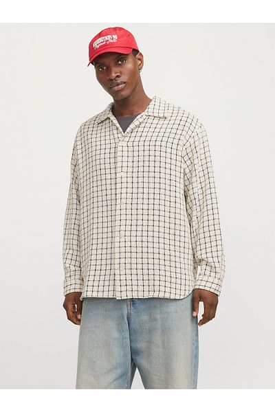 Jack & Jones Jorwinter Boucle Shirt - Ls Styd Aw24 Ecru 12277485