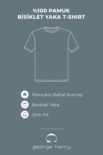 George Henry Weißes Unisex-T-Shirt aus 100 % Baumwolle mit schmaler Passform und Rundhalsausschnitt