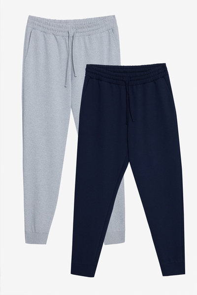 George Henry Pachet de 2 pantaloni de sport confortabili din bumbac Jogger, c...