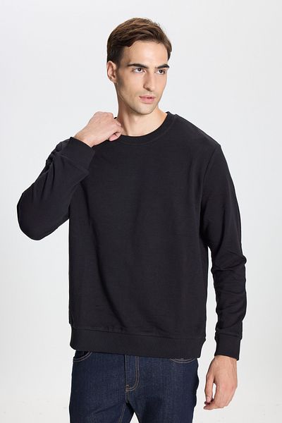 George Henry Warmes Herren-Sweatshirt aus Baumwolle mit 3 Fäden, Standard-Passform, normaler Passform, Rundhalsausschnitt