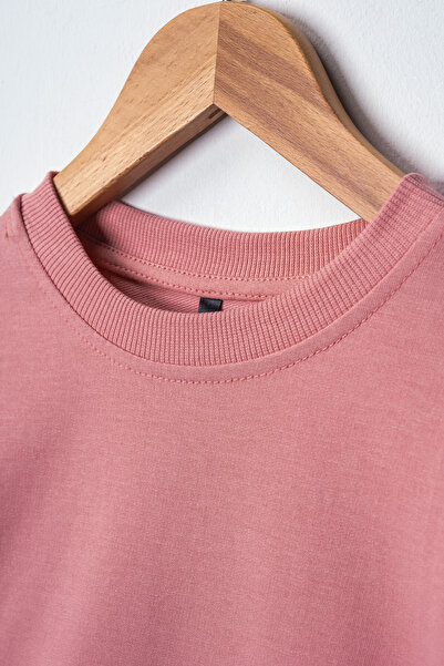 TRENDYOLKIDS Dusty Rose dívčí midi obyčejné tkané šaty Tkdaw25El00032