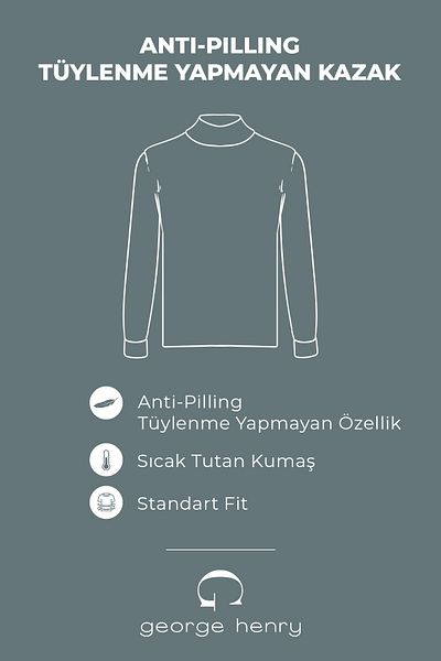 George Henry Marineblauer Strickpullover für Herren mit normaler Passform und Rundhalsausschnitt