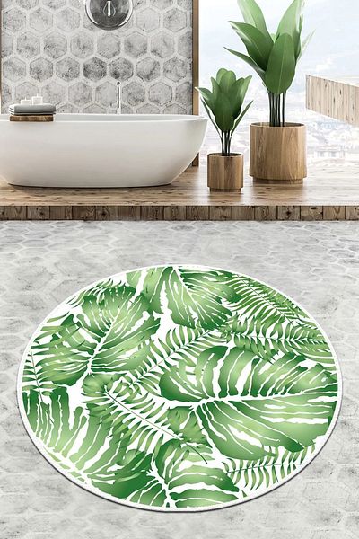 Chilai Home Χαλί μπάνιου Pied Diameter 140x140 cm Χαλί μπάνιου Χαλάκι μπάνιου που πλένεται Djth