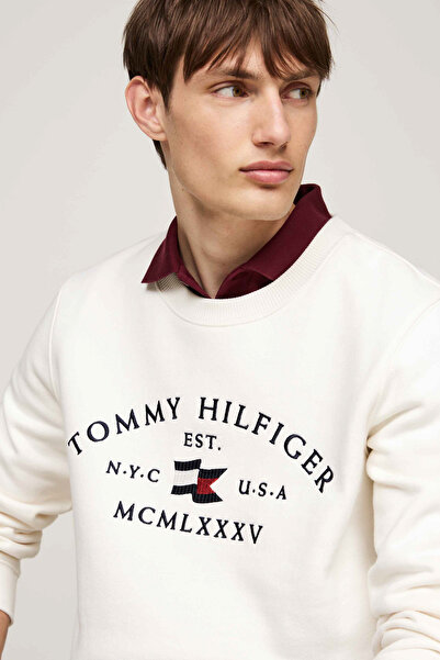 Tommy Hilfiger Pamuklu Regular Fit Bisiklet Yaka Logo Nakışlı Sweat Erkek SWEAT MW0MW35526 Z00