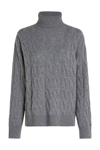 Tommy Hilfiger SOFT WOOL CABLE ROLL-NK SWEATER