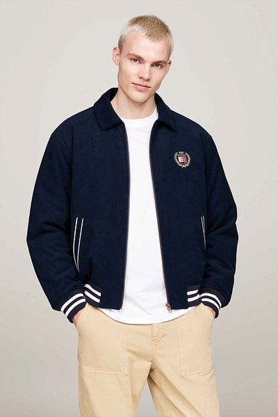 Tommy Jeans Férfi sötétkék kabát - DM0DM19626C1G Crest Cord Letterman