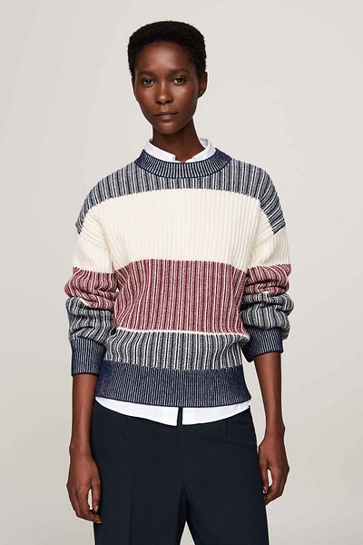 Tommy Hilfiger TH Global STP - AOP LS C-NK SWT ruházat