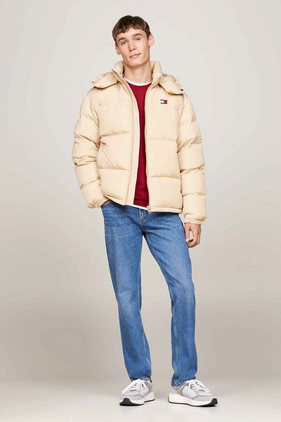 Tommy Jeans Bézs férfi pufferkabát - DM0DM19537AB9TJM Alaska Extended