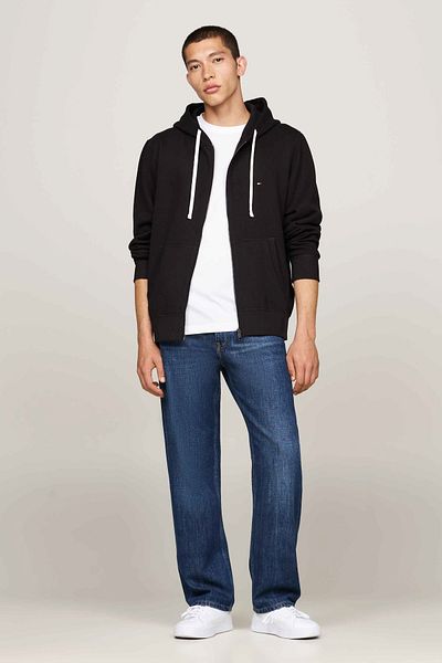 Tommy Hilfiger Pánský svetr – bavlna, Regular Fit, s kapucí, na zip Mw0Mw37234 Bds