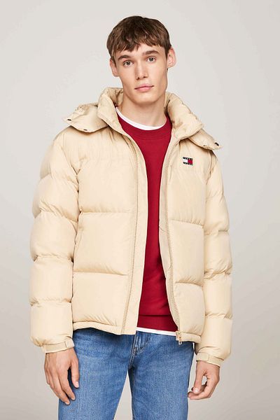 Tommy Jeans Bézs férfi pufferkabát - DM0DM19537AB9TJM Alaska Extended