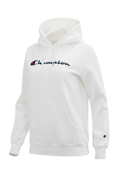 Champion Script Shop Hooded Sweatshirt Beyaz Kadın Kapüşonlu Sweatshirt-117529-WW001