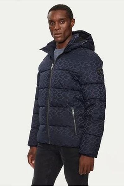 Guess Puffa Mono Gram Jkt - Recy Temperature Poly Jacquard