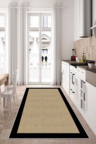 West Home Dijital Baskı Yıkanabilir Kaymaz Taban Salon Halısı Mutfak Halısı K...