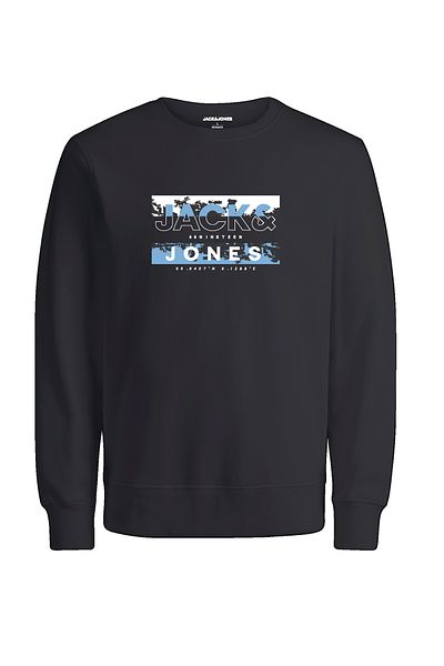 Jack & Jones Jcokonta Black Sweat Crew Neck - Fst Ln Jnr 12271370