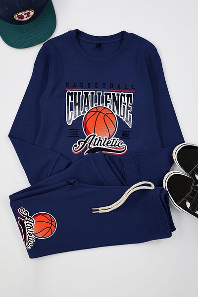 TRENDYOLKIDS Boy Seasonal Thin Basketball Patterned Pajamas Set - Tkdaw25Au00014