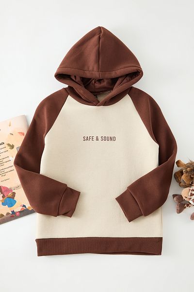 TRENDYOLKIDS Chlapecká mikina Mini Me - Stone Printed, Pletená Tkdaw25Sw00079