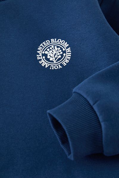 TRENDYOLKIDS Hanorac mini Me tricotat cu imprimeu Indigo pentru băiat TKDAW25SW00109