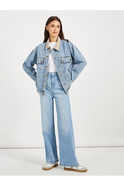 Styli Oversized Longline Denim Jacket