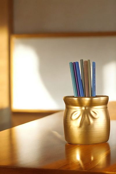 Evene Gold Colored Pen Holder and Desk Organizer - Model 8
