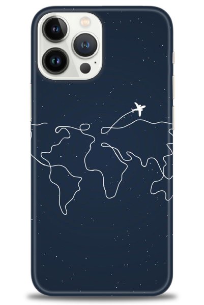 MRCİLETİSİM Tecno Spark 10 Pro Case Hd Printed Case - Airplane and World