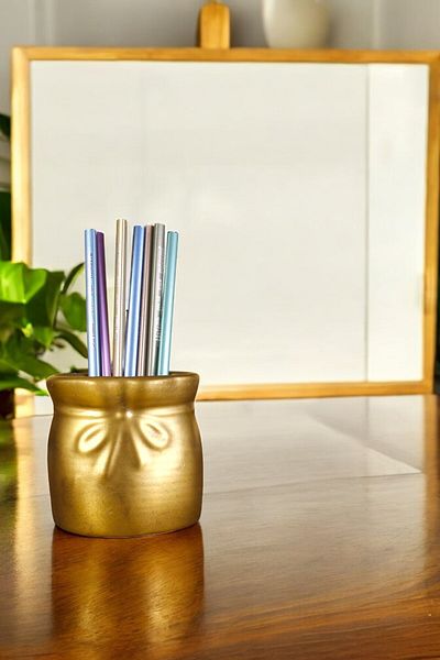 Evene Gold Antique Colored Pen Holder Organizer - Desk Pen Holder Model 8
