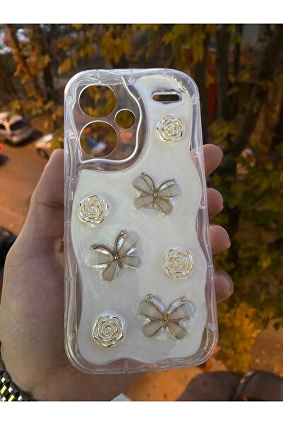 AQUA AKSESUAR Xiaomi Redmi Note 13 Pro Plus Uyumlu Kılıf 5D Kabartmalı Kelebe...
