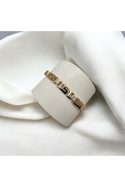 Swan Jewelry Labyrinth Road Steel Bracelet in Gold Color