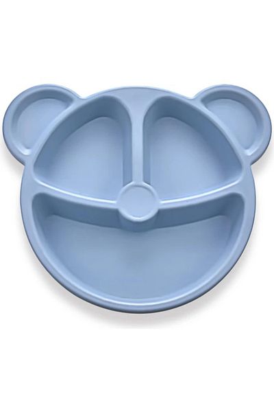 Angoravi Cute Teddy Bear 3 Compartment Plate Table D'Hôte - Blue