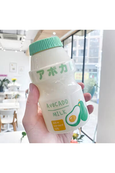 synshop Kore Yakult 480ml Süt Detoks İçecek Su Şişesi Suluk Avokado Kawaii Su...