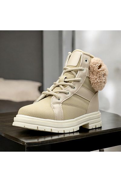 JOJO KIDS κοριτσίστικες μπότες αρκουδάκι, μπότες με φερμουάρ, κορδόνια, σόλα με σφήνα