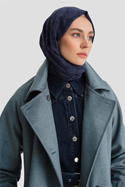 Armine Kruvaze Oversıze Kaban 24kh7614 Sisli Mavi