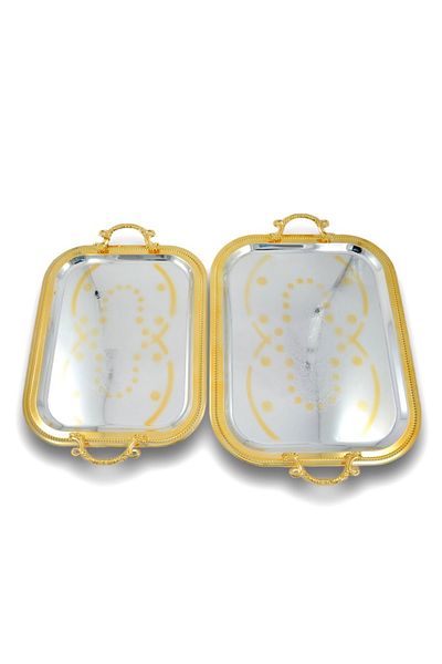 AVCI HOME MAKER T1691 RECT.TRAY ST 2PC L&M SG L:46.5x37cm & M:40.5x32.5cm