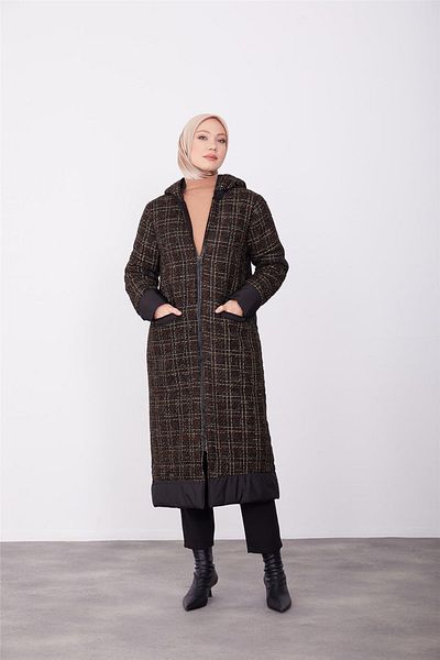 Armine Παλτό Camel Tweed και καπιτονέ Mix - 23k7223
