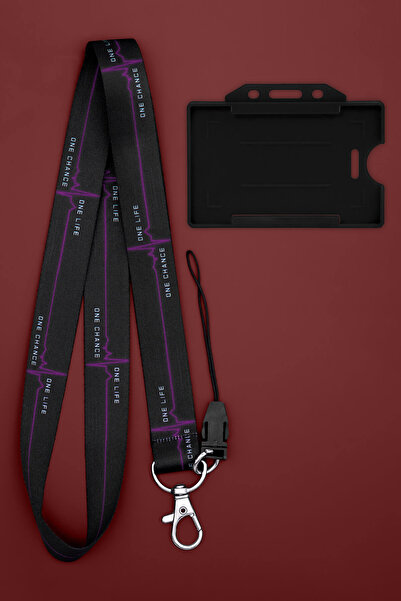 Apptakı Fuşya Kalp Atışı Ekg Boyun İpi Boyun Askı İpi Boyun Askısı ve Kartlık...