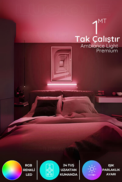 luciole Led Abajur Aplik Gece Lambası Rgb Lambader 16 Renkli Uzaktan Kumandalı Işık 4 Animasyonlu