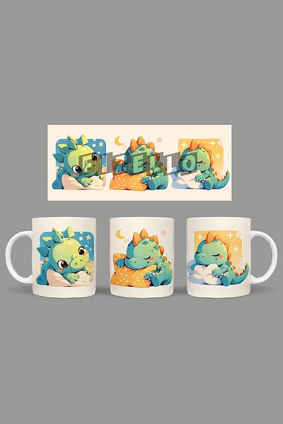 Fizello Cute Dinosaurs - Cute Dinosaur Themed Mug