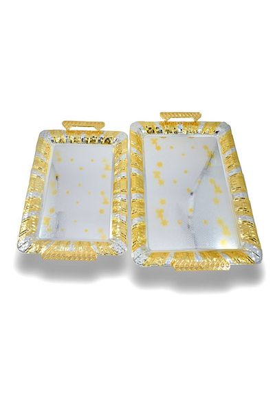 AVCI HOME MAKER T1718 RECT.TRAY ST 2PC L&M SG L: 48x34cm & M:41x29cm