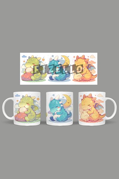 Fizello Cute Dinosaurs - Cute Dinosaur Themed Mug