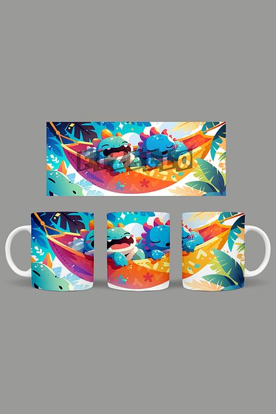 Fizello Cute Dinosaurs - Cute Dinosaur Themed Mug