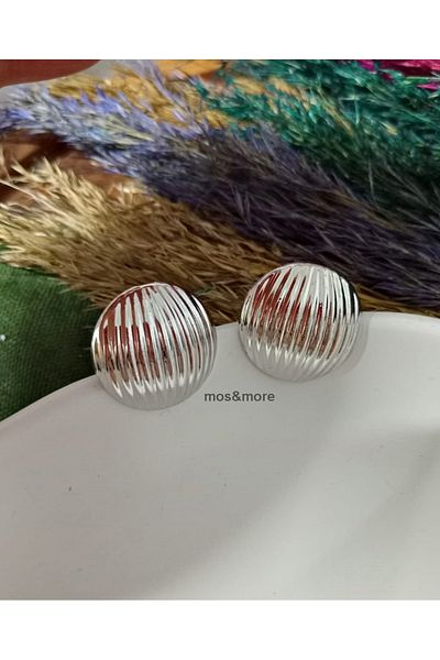 mos&more Silver Color Round Hollow Women's Earrings