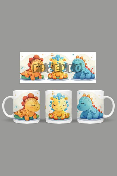 Fizello Cute Dinosaurs - Cute Dinosaur Themed Mug