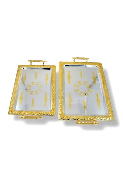 AVCI HOME MAKER T1728 RECT.TRAY ST 2PC L&M SG L: 48.5x34.5cm & M:41.5x29.5cm
