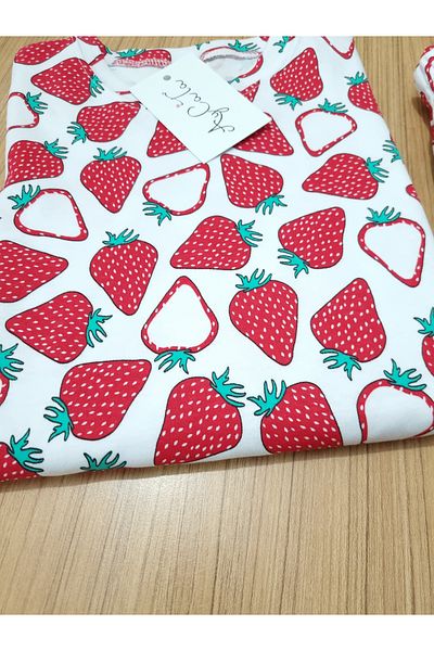 AyCaTa Strawberry Patterned Girl's Pajama Set
