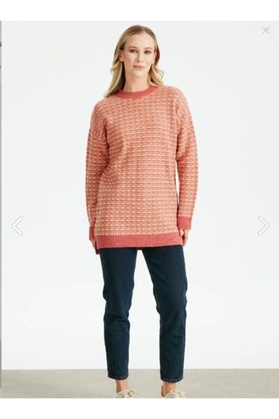 tığstore 21526 Tuvit Örgü Detaylı Triko Tunik Qks 21526 #23-123